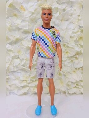 Mattel Barbie Boyfriend Ken in Polka Dot Shirt Man Boy Doll Handsome Blonde